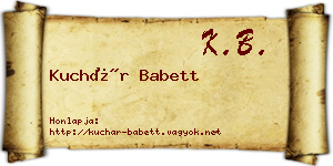 Kuchár Babett névjegykártya